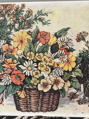 HOME INTERIORS VIBRANT FLORAL PRINT CLAUDESSA 14"×11" VINTAGE